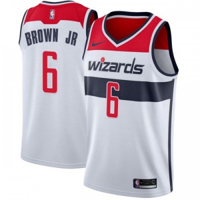 Nike Washington Wizards #6 Troy Brown Jr White Association Edition NBA Swingman Jersey Men's